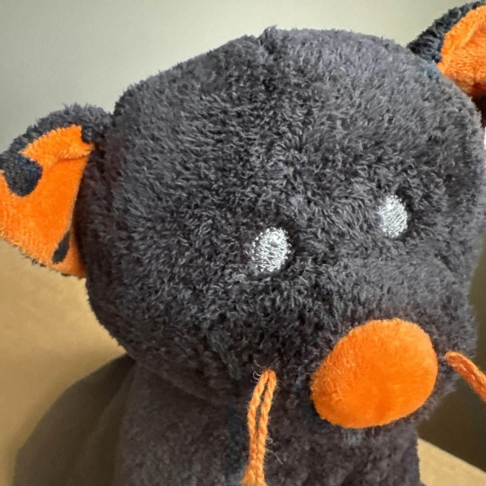 2008‎ Ty Pluffies TRICKERY the Black & Orange Halloween Cat Kitten Plush Tylux